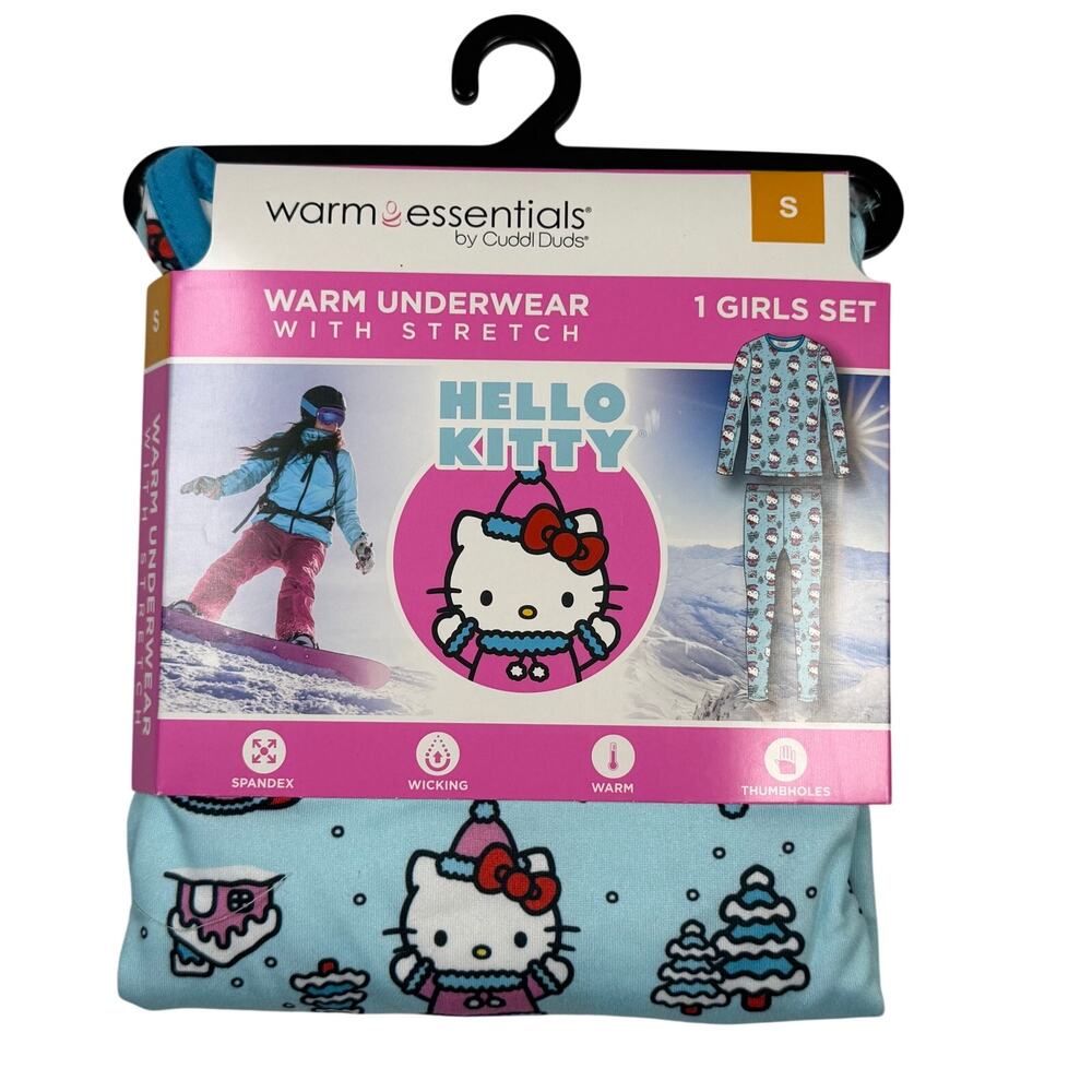 Girls Hello Kitty Warm Underwear Set Small 6/7 Warm Essentials by Cuddl Duds NWT